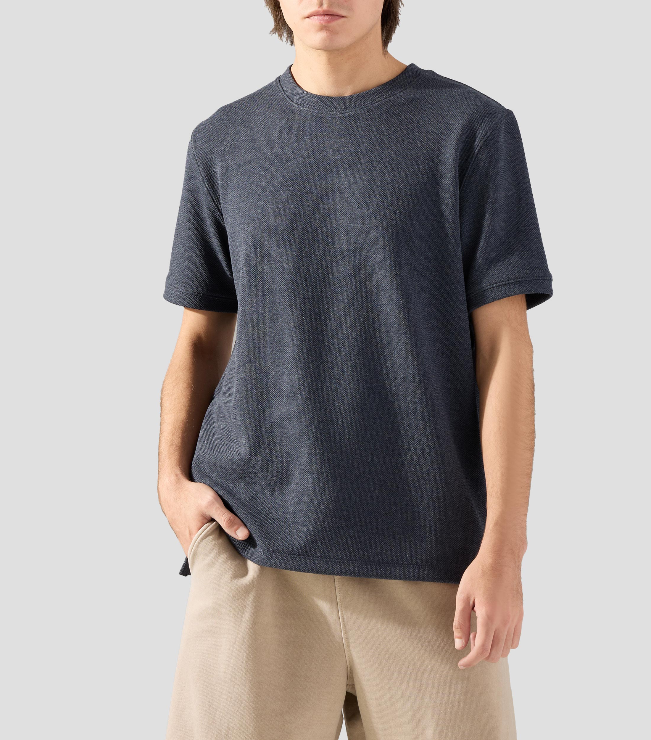 Playera cuello redondo manga corta lisa Hombre